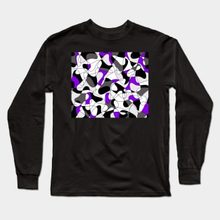 Abstract pattern - purple, gray, black and white. Long Sleeve T-Shirt